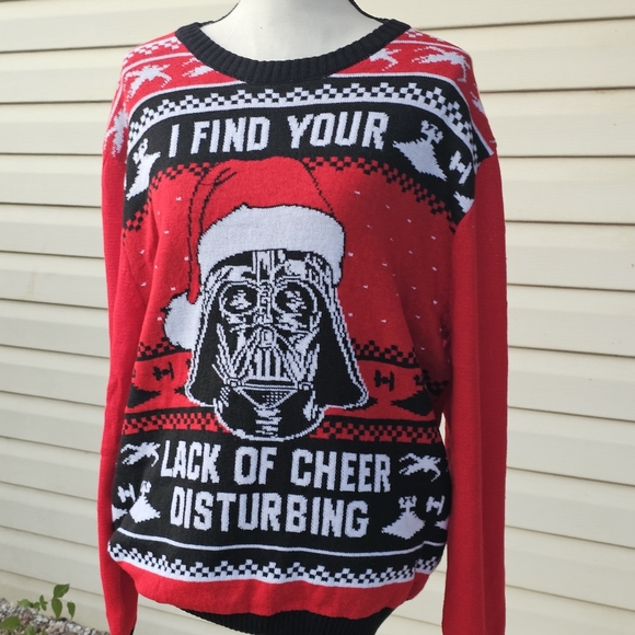Christmas Sweater Star Wars XL NWT Darth Vader - Picture 2 of 10